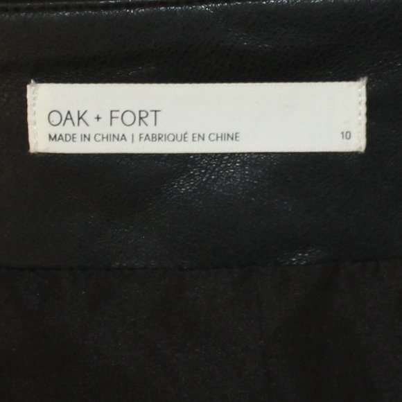 OAK+FORT VEGAN LEATHER MINI SKIRT BLACK LINED SIZE 10 - Picture 5 of 8